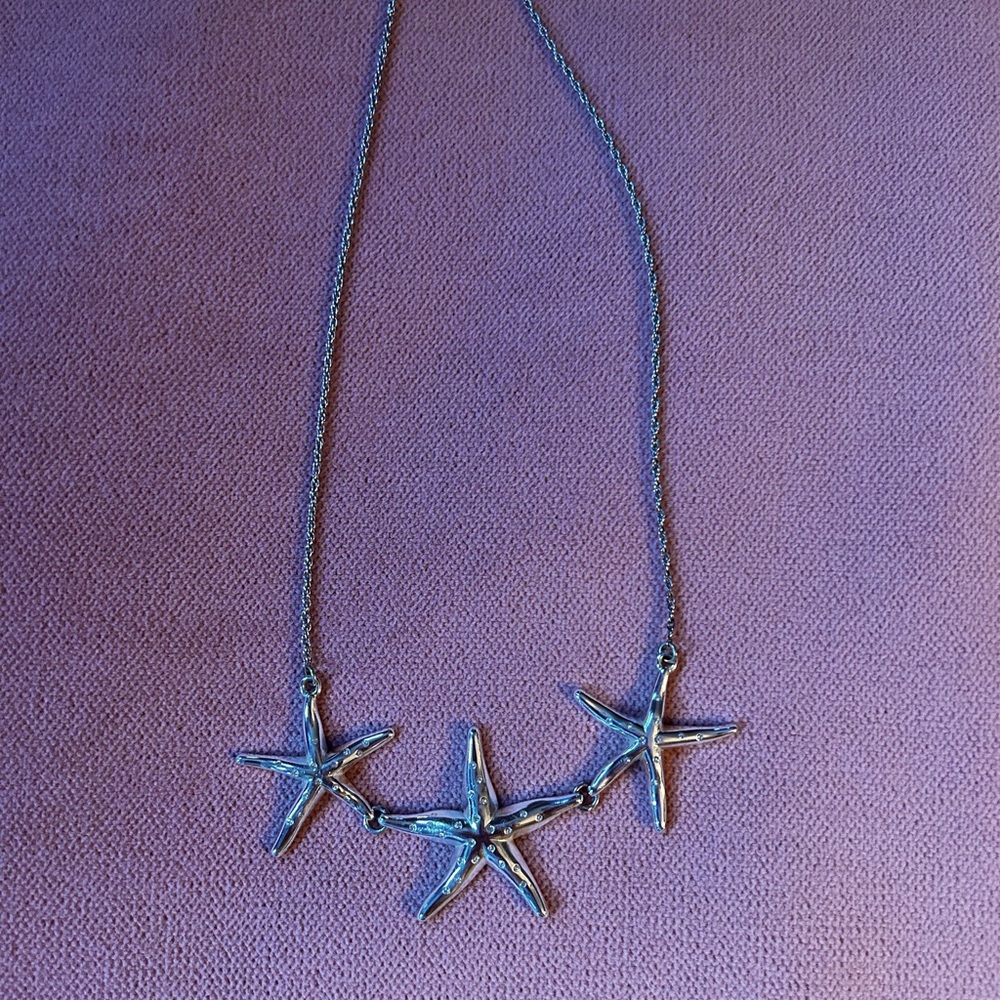 Brighton's Cape Cod Studded Triple Starfish Necklace.  Very good condition